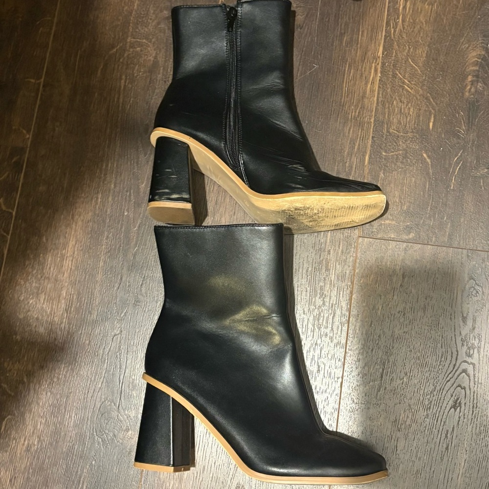 Elegant Black Leather Ankle Boots